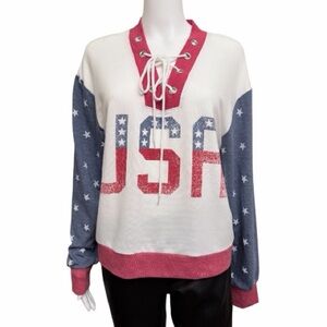 Weekend Soul USA Star-Patterned Lightweight Sweatshirt